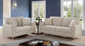 Light Gray Linen-like Fabric Living Room Set 3pcs P998491