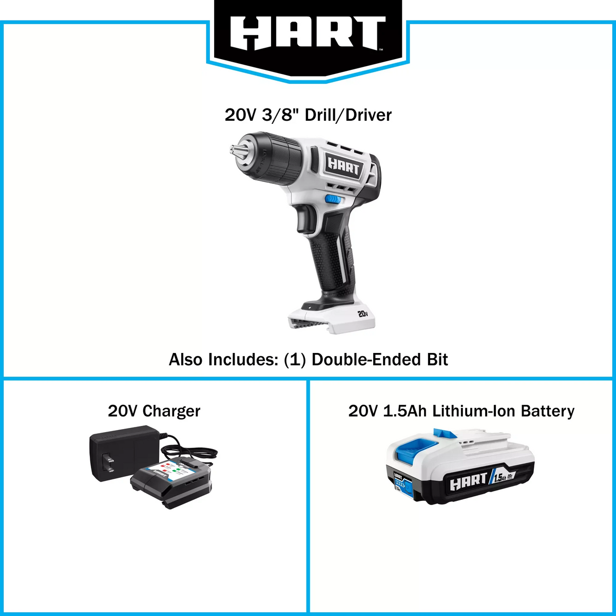 3/8” Drill/Driver Kit with 1.5Ah Lithium-Ion Battery J54201