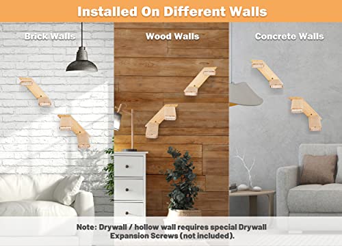 Cat Wall Climbing Shelf, 2 pcs 4 Step Wall-Mounted Ladder with Sisal Scratching Rope F7628