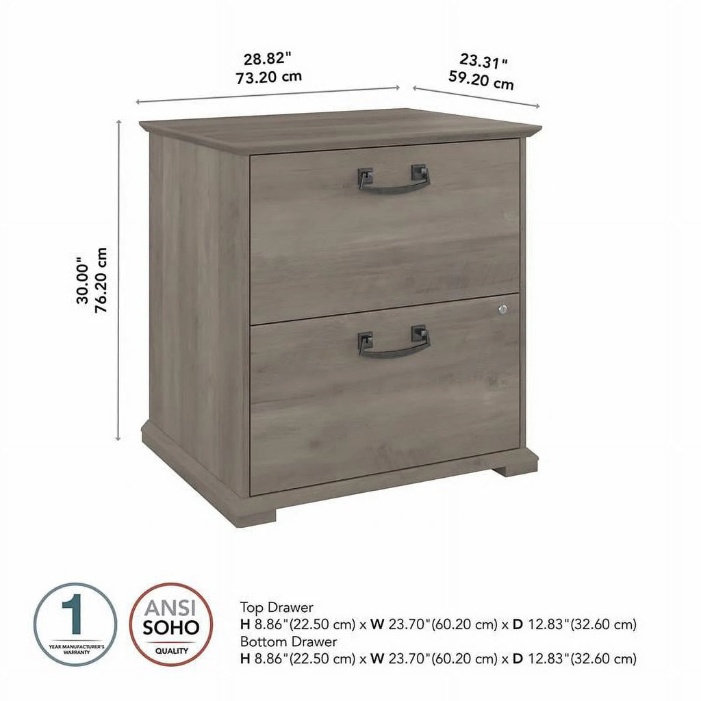 Driftwood Gray Engineered Wood Lateral File Cabinet Q26264