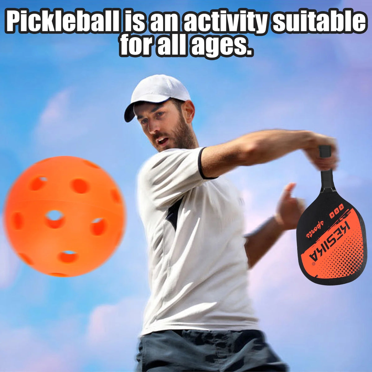 Pickleball Paddle Set 2 Rackets & 4 Balls with Carrying Bag C762