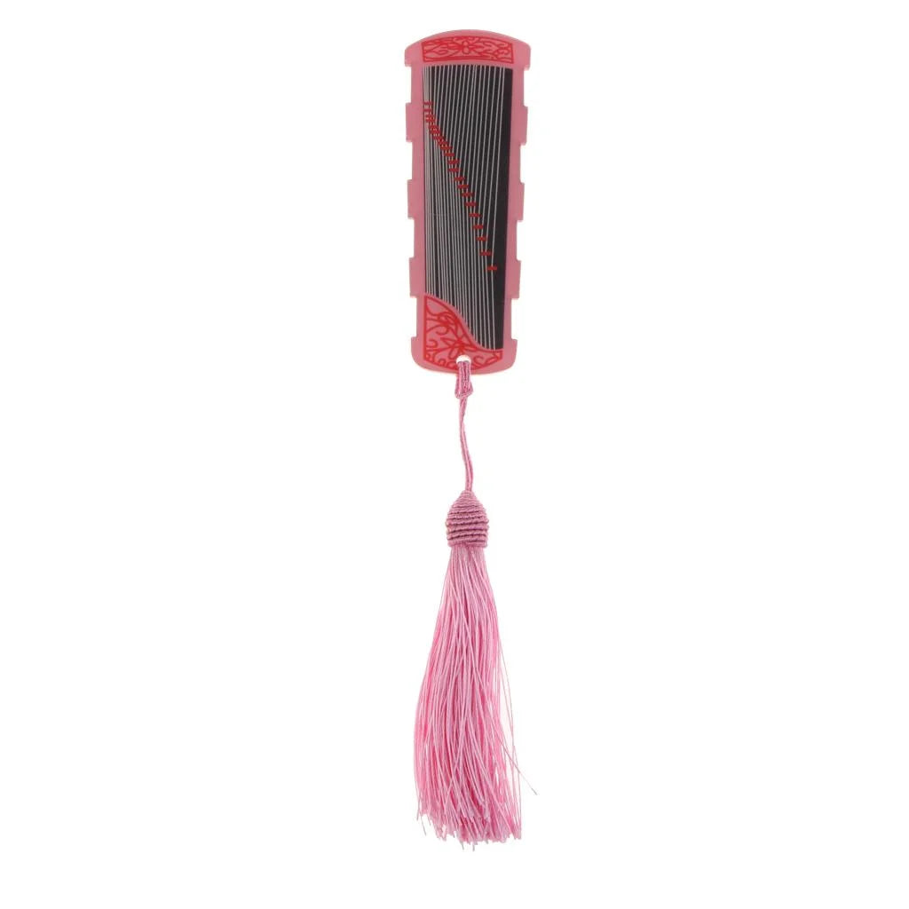 Pink Finger Picks Tape Storage Carry Tassel Card A412