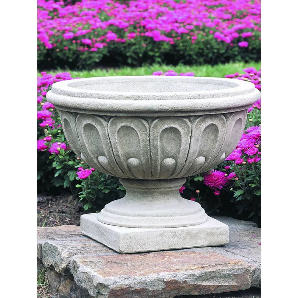 Aged Limestone Fluted Urn M6421
