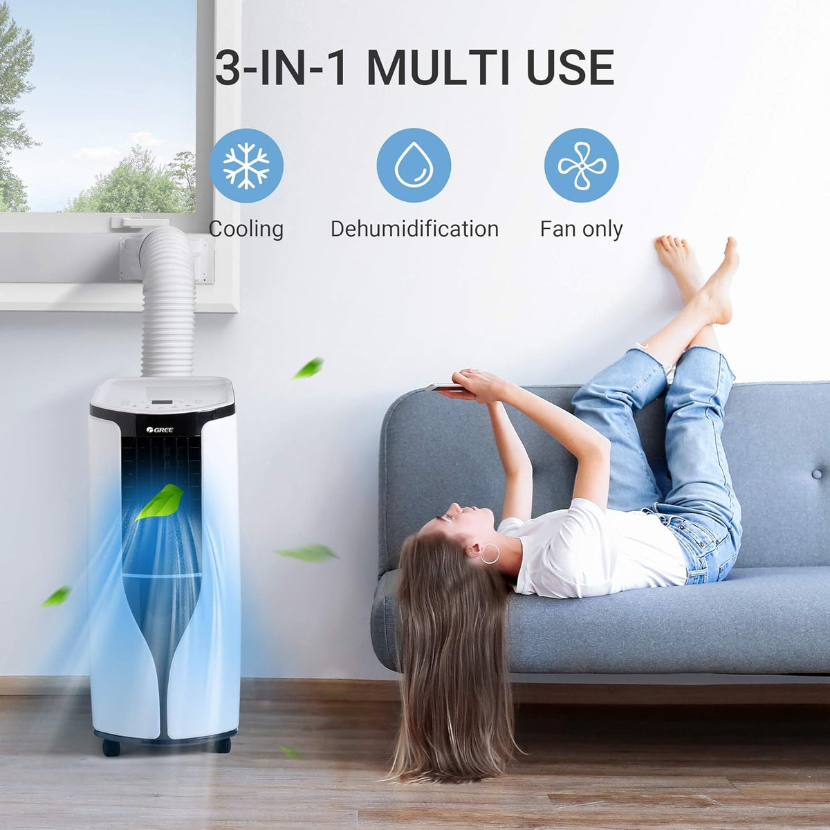 Portable Air Conditioner 10,000 BTU with Remote Control, 3 in 1 Cooling, Dehumidification, Fan L168676