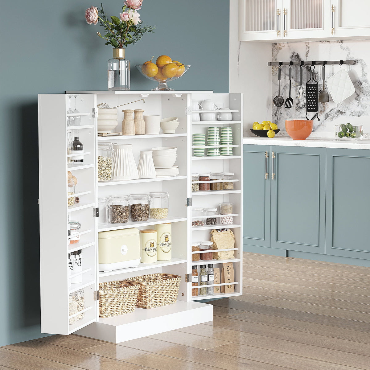 White 2 Door Storage Cabinet with Adjustable Shelves I50089