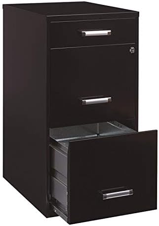 Black 18in. Deep 3 Drawer Metal File Cabinet C9223