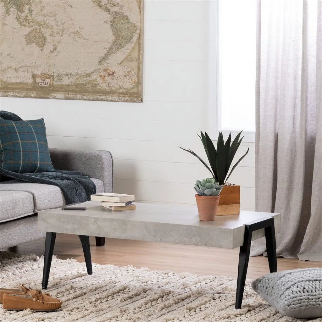Gray and Black Faux Concrete Coffee Table A71415
