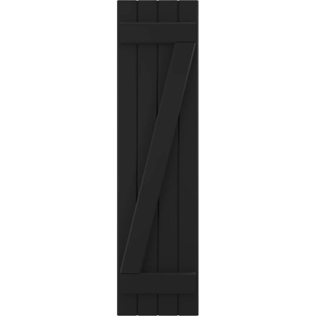 Black Wood Board-n-Batten Shutters S75547