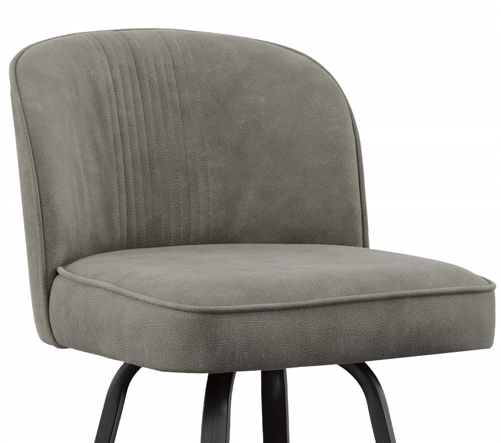 Gray Metal Swivel Upholstered Barstool B29749