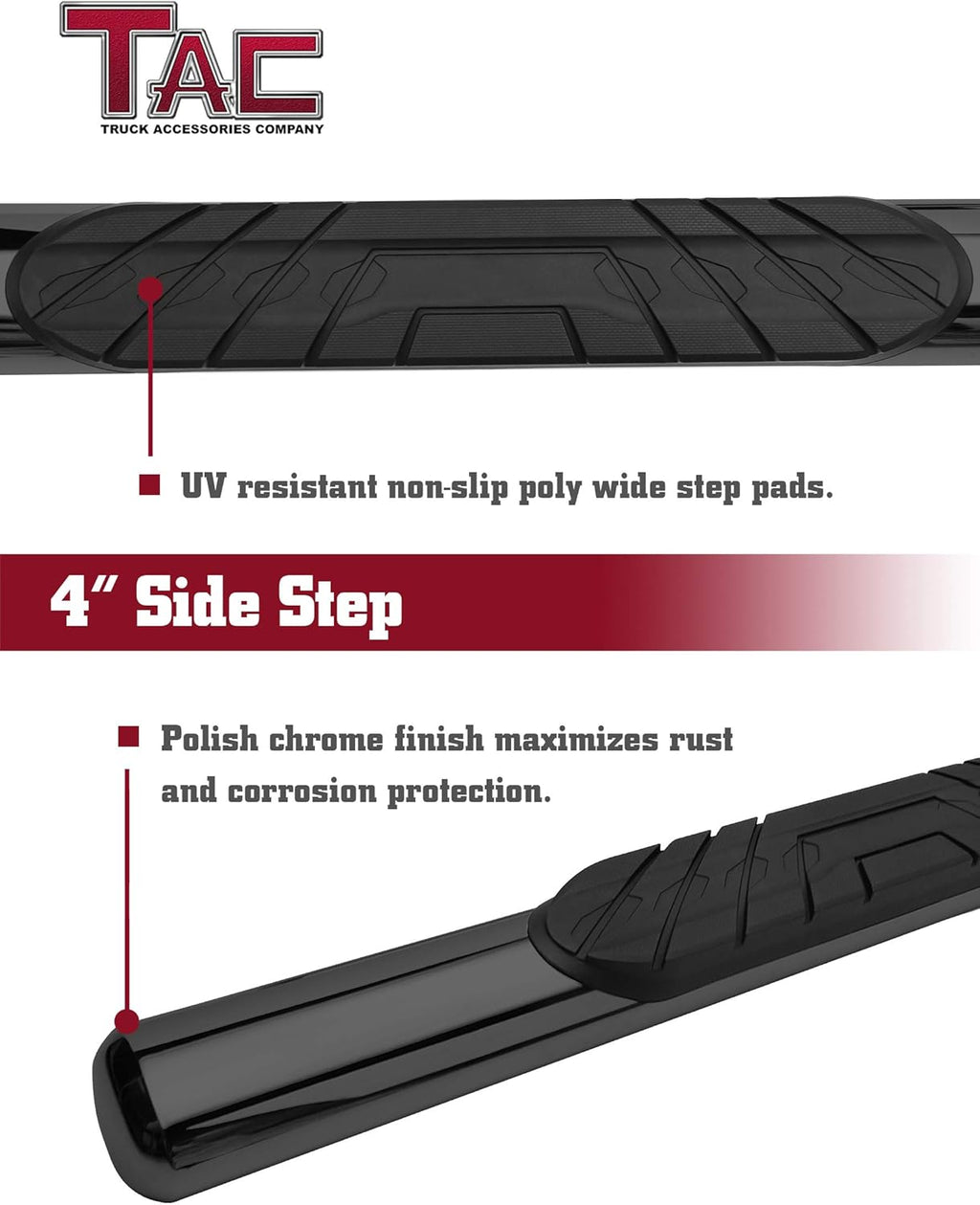4 Oval Black Side Bars Step Rails Nerf Bars (2 PCS) B3131