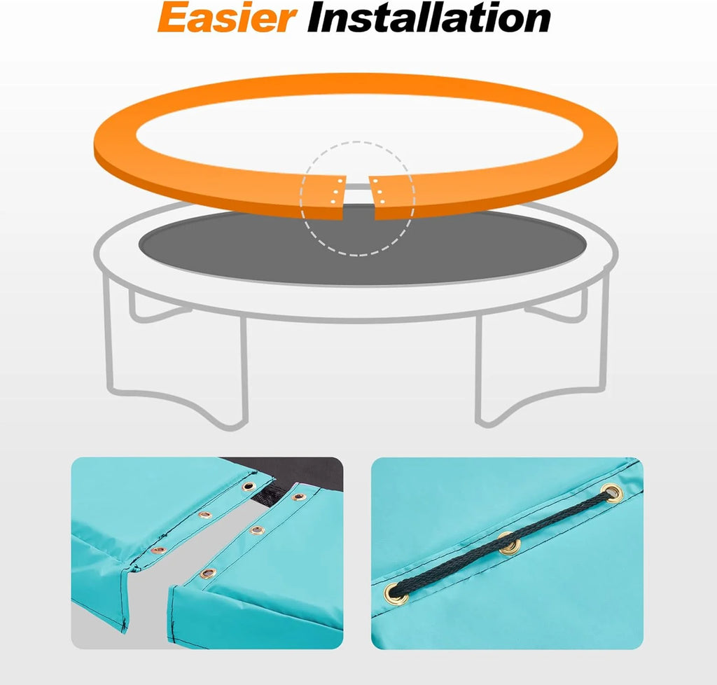 Trampoline Pad With Opening, 0.8" Thick Foam, Replacement Safety Spring Cover, Extra Storage Bag Z60407