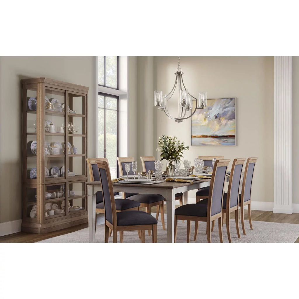 Brushed Nickel Clear Glass Modern Chandelier M40577