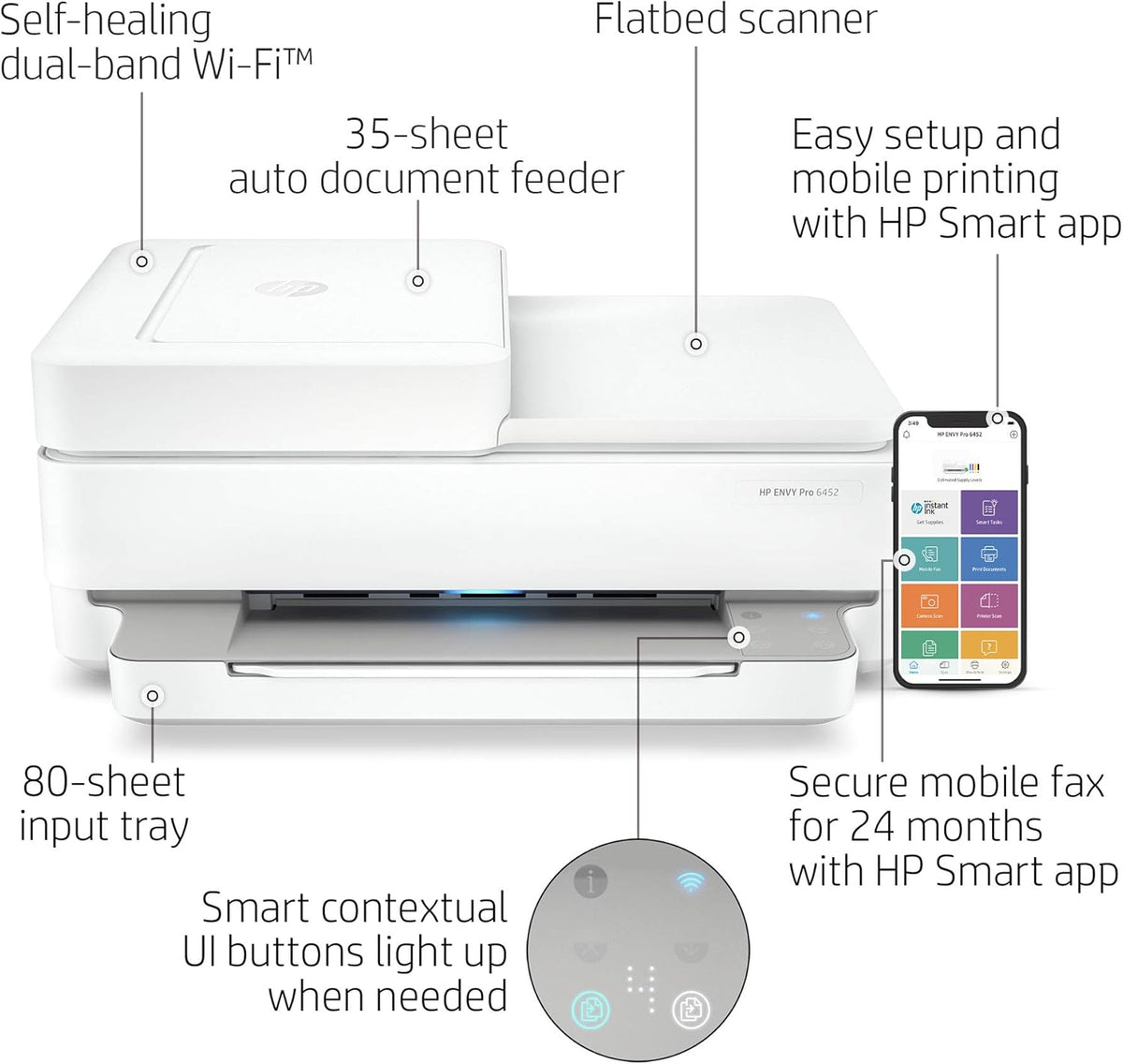 Wireless Inkjet Color Printer with Auto Document Feeder M497774