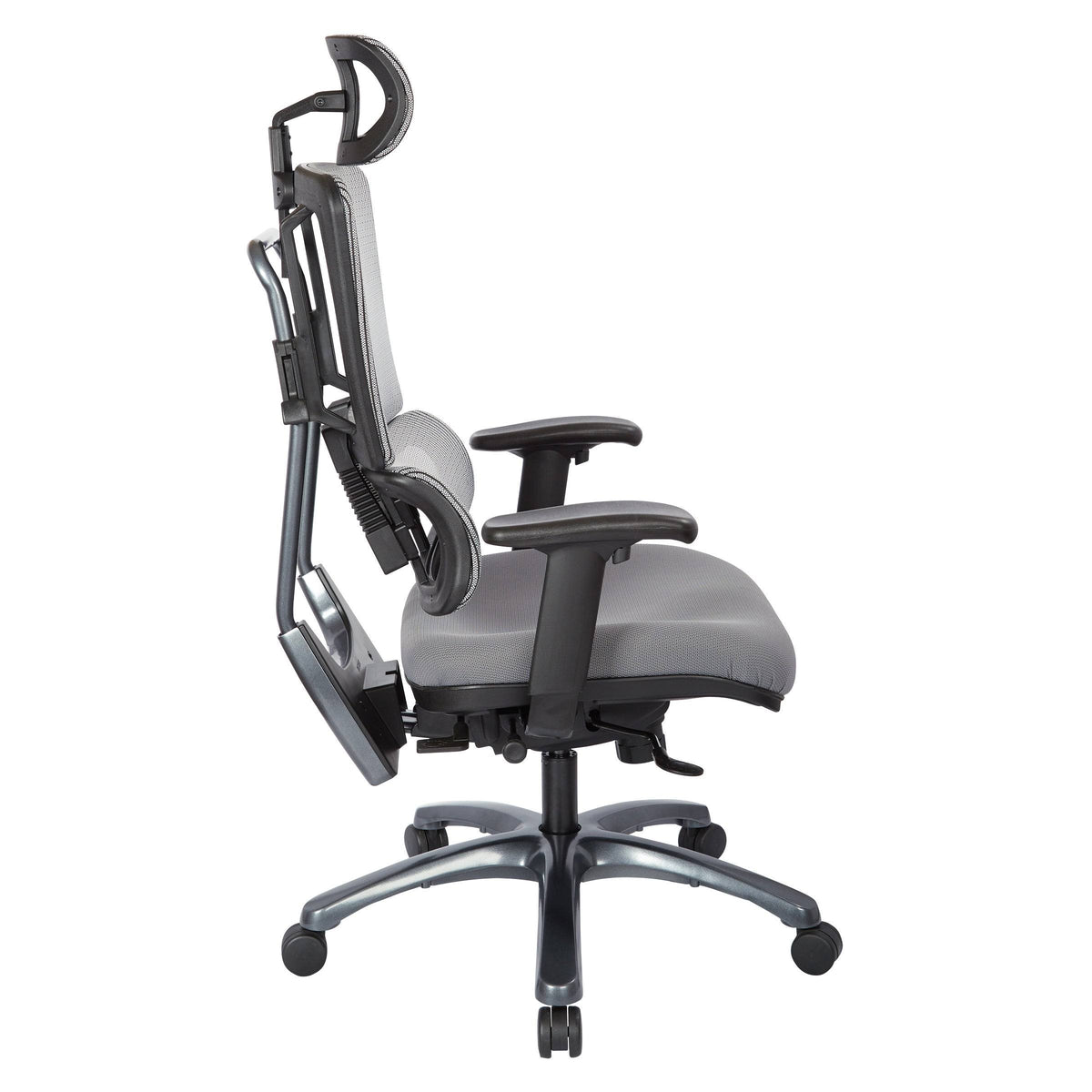 Grey Mesh Back Chair with Headrest I669