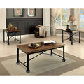 3-Piece Medium Oak Coffee Table Set B229
