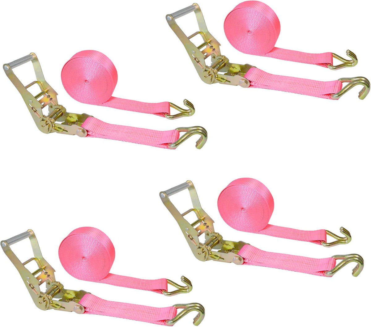 2” x 30’ Double Wire J Hook Ratchet Straps 4 Pack L71758