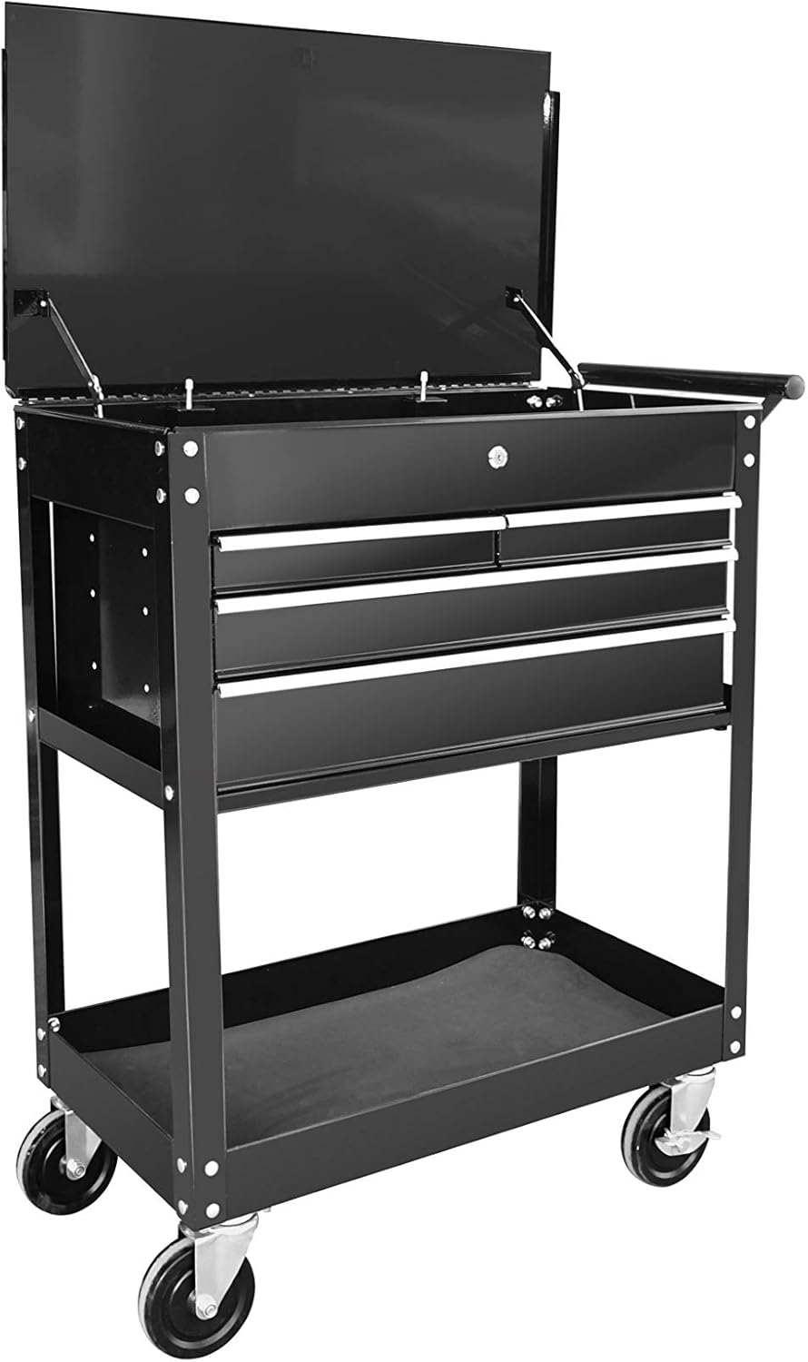 Black Rolling Tool Cart with Drawer K50731