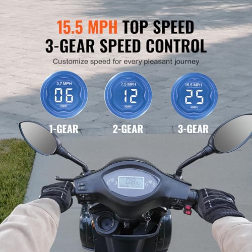800W All Terrain Electric Mobility Scooter with 500lbs Capacity W1405