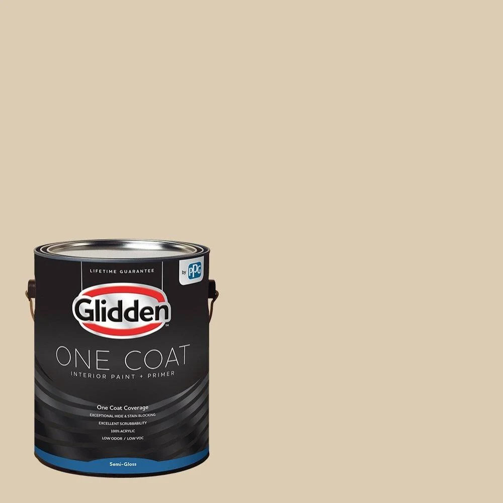 Beige Semi-Gloss Interior Paint and Primer, 1-Gallon B28291
