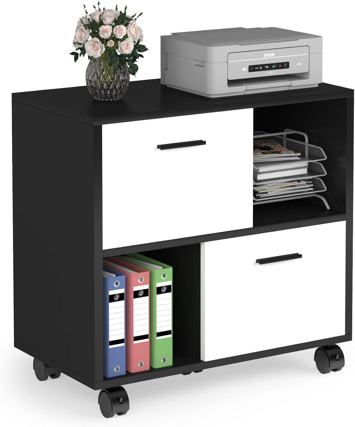 2 Drawer Wood File Cabinet with Wheels K627260