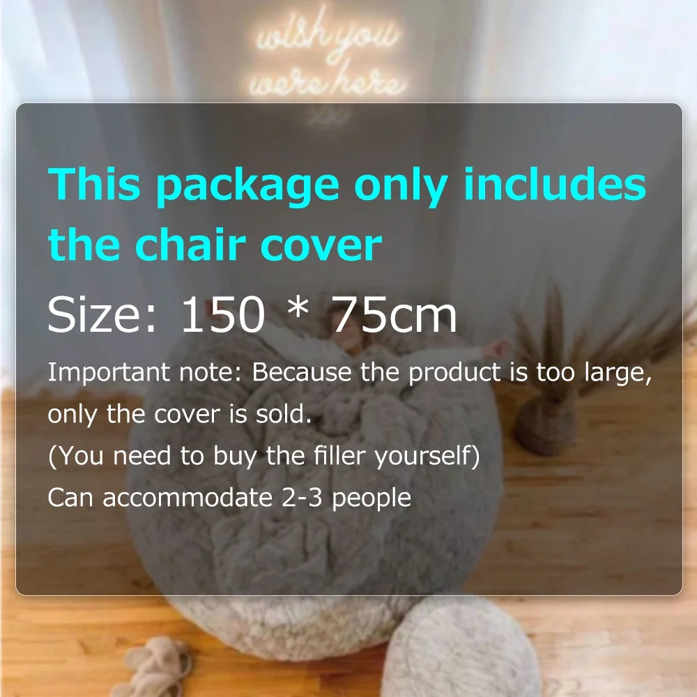 Large Round Soft Fluffy Bean Bag Chair Cover V459