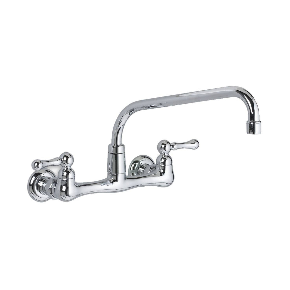 Wall Mount 2-Handle Commercial Bathroom Faucet with Swivel Spout in Chrome N601