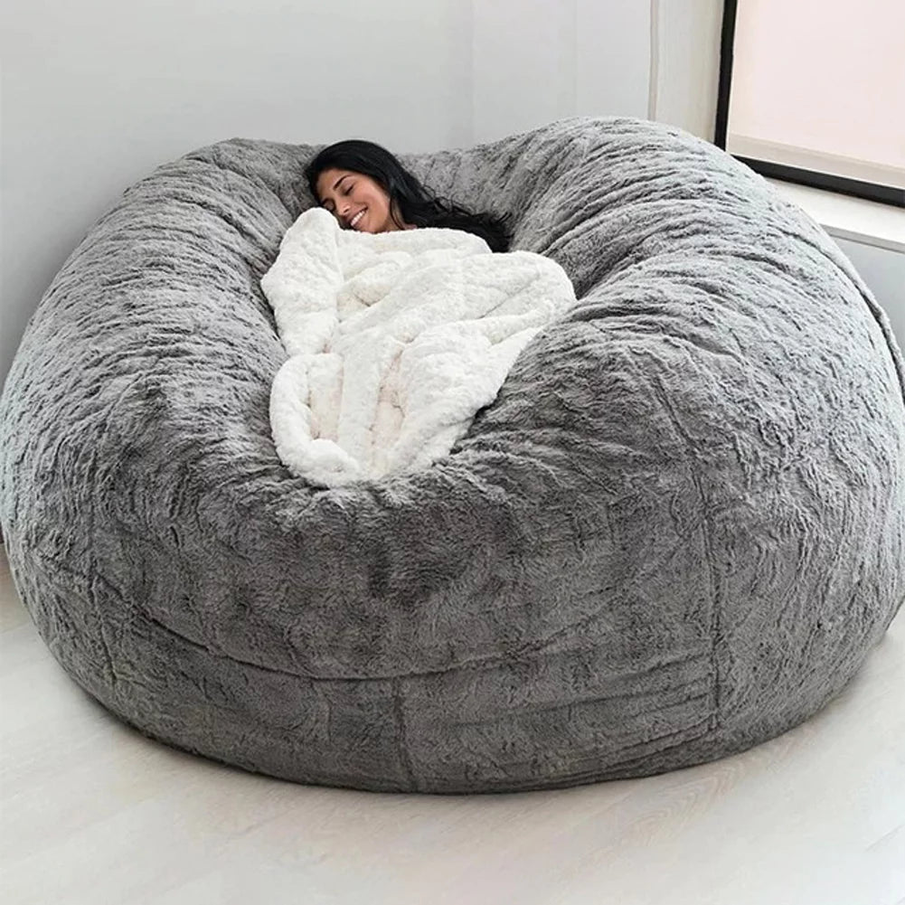 Large Round Soft Fluffy Bean Bag Chair Cover V459
