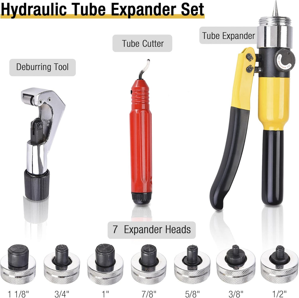 Hydraulic Tube Expander Swaging Tool Kit with Case J23133