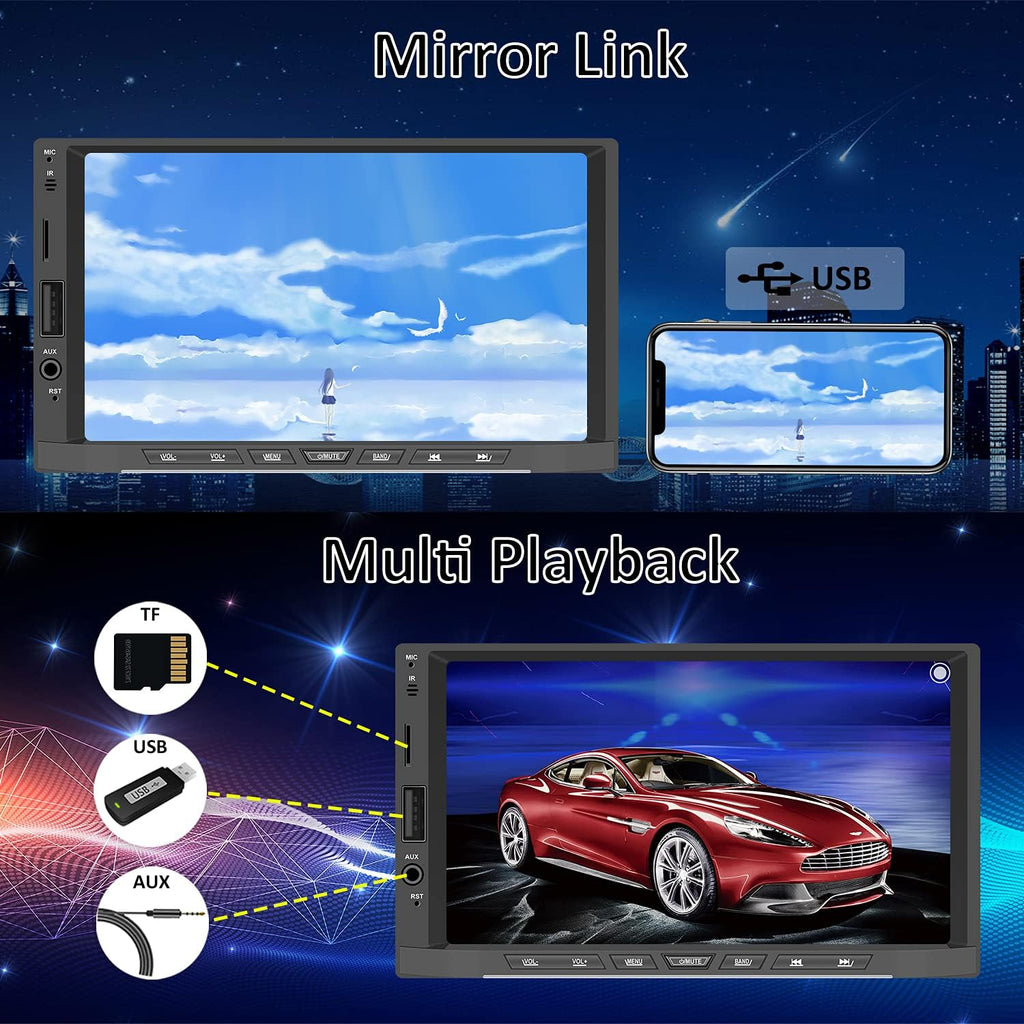 Double Din 7 Inch Touch Screen Car Stereo with Backup Camera S698716