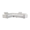 White Leather Right Facing Chaise Sectional Sofa Z46047
