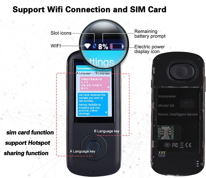 White 3.0 Touch Screen Portable Translator Device, Pack of 2 S35766