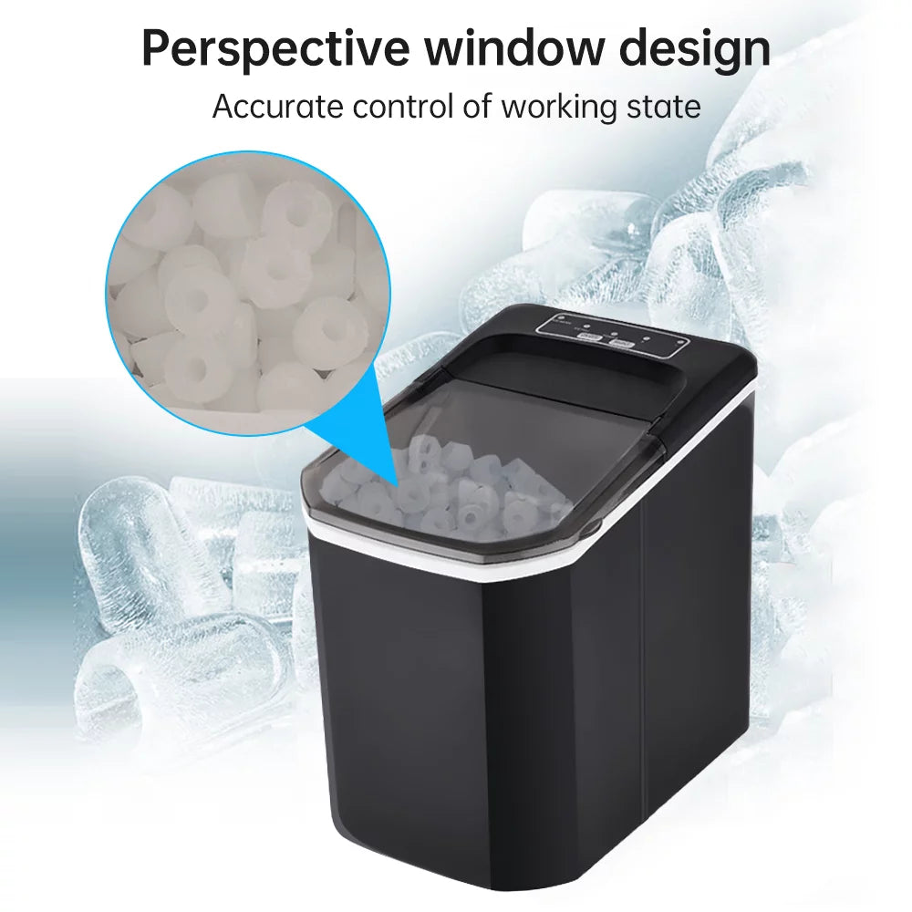 Countertop Ice Maker with Ice Scoop and Basket, 2 Ice Sizes E28577