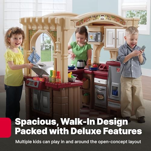 Grand Walk-In Kitchen & Grill Kids Playset, 103 Piece Toy Accessories, Toddlers 2+ Years Old P25348