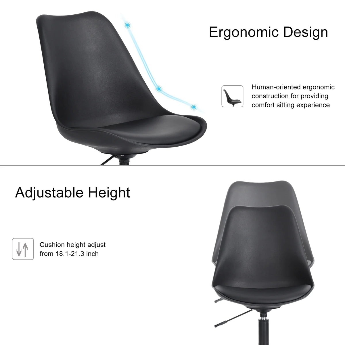 Black Adjustable Height Office Chair N32490