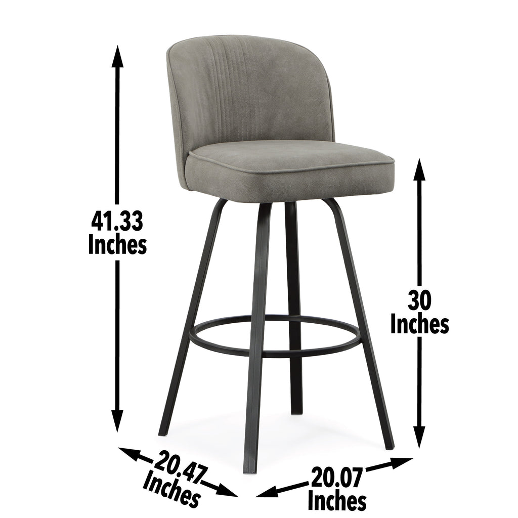 Gray Metal Swivel Upholstered Barstool B29749