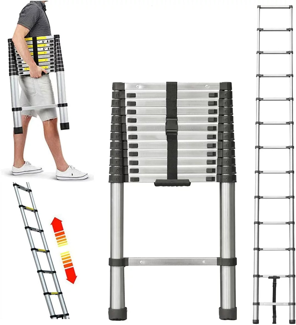 12 FT Stainless Steel Telescoping Ladder L366210