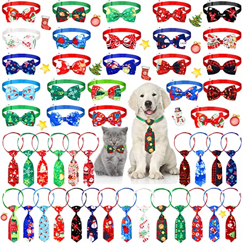 50 Pieces Dog Bow Tie Collar Set with Adjustable Collar G287632