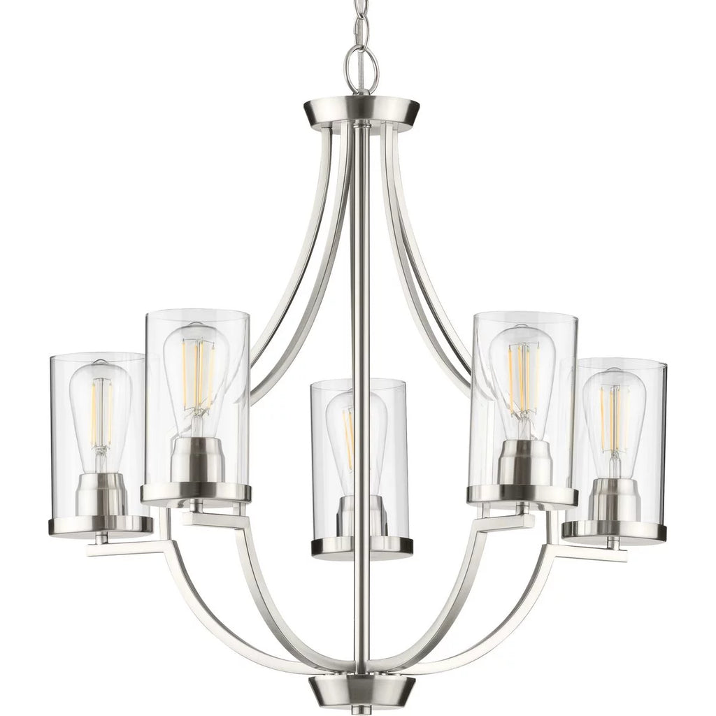 Brushed Nickel Clear Glass Modern Chandelier M40577