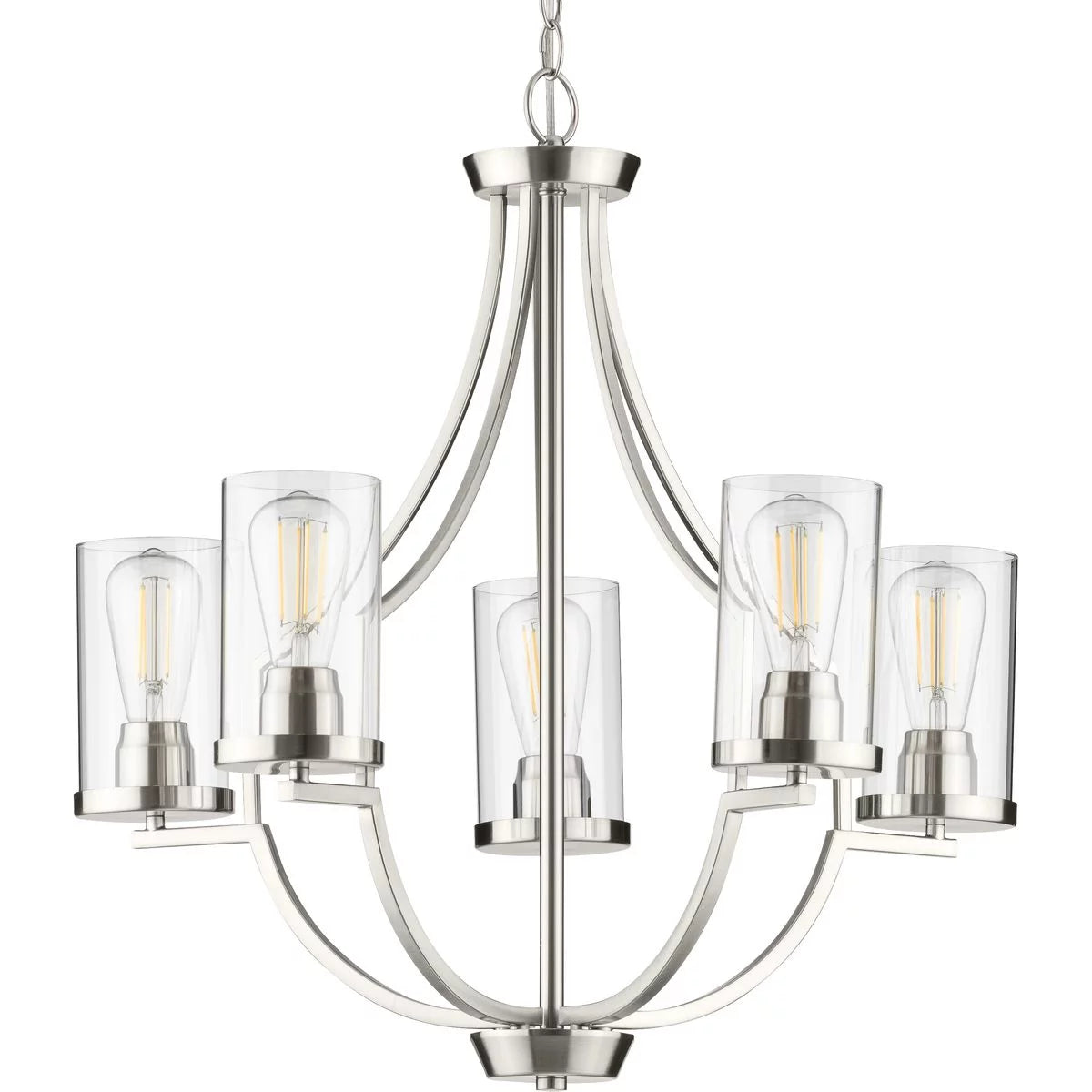 Brushed Nickel Clear Glass Modern Chandelier M40577