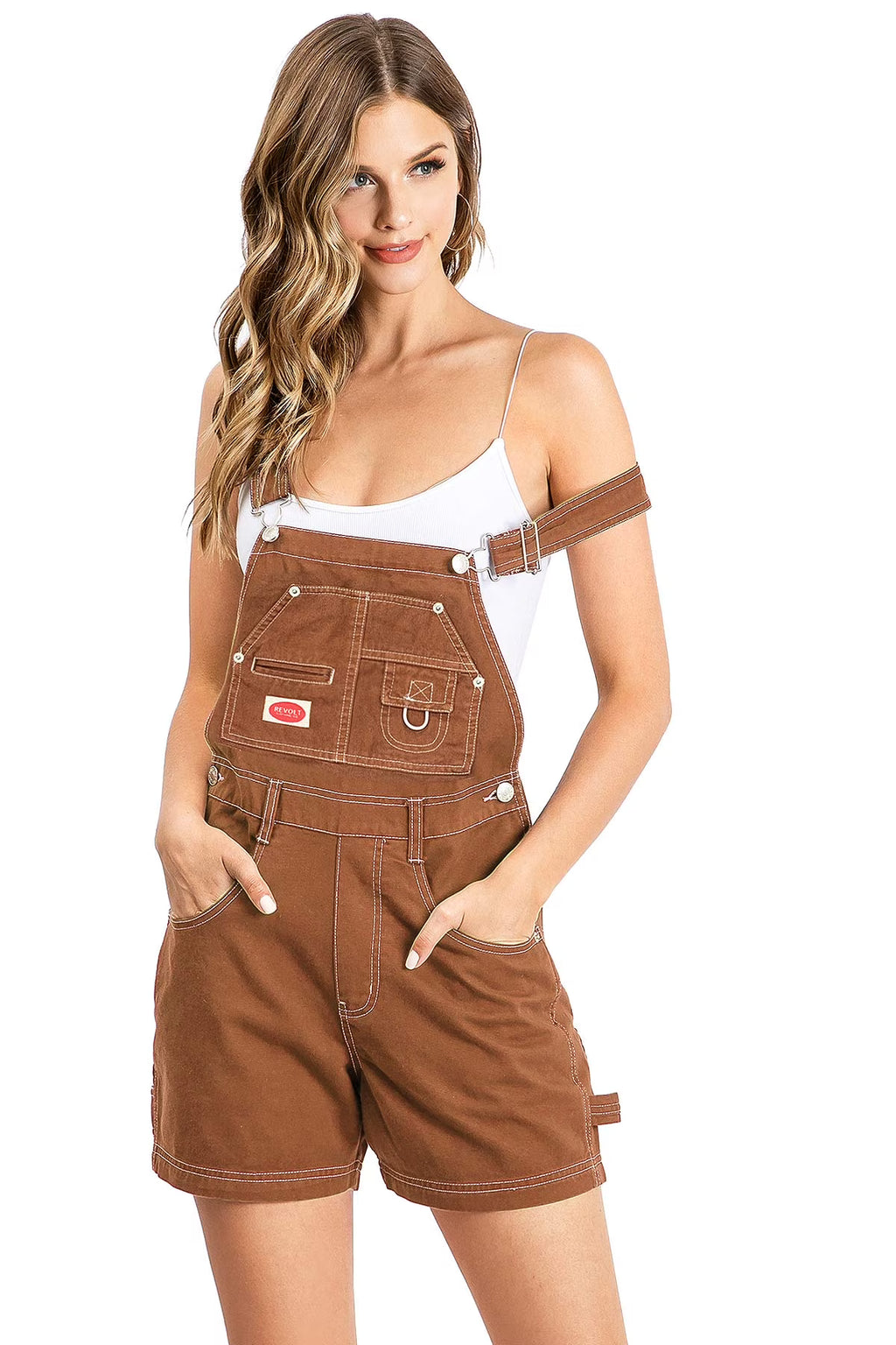 Rust Twill Short Overalls B313103