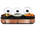 Triple 2.5 Quart Slow Cooker and Buffet Server with 3 Ceramic Cooking Pots R92366