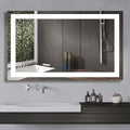 60 x 36 Inch Illuminated LED Bathroom Mirror with Smart Button, Anti Fog, Dimmable, Bluetooth Speakers U21762