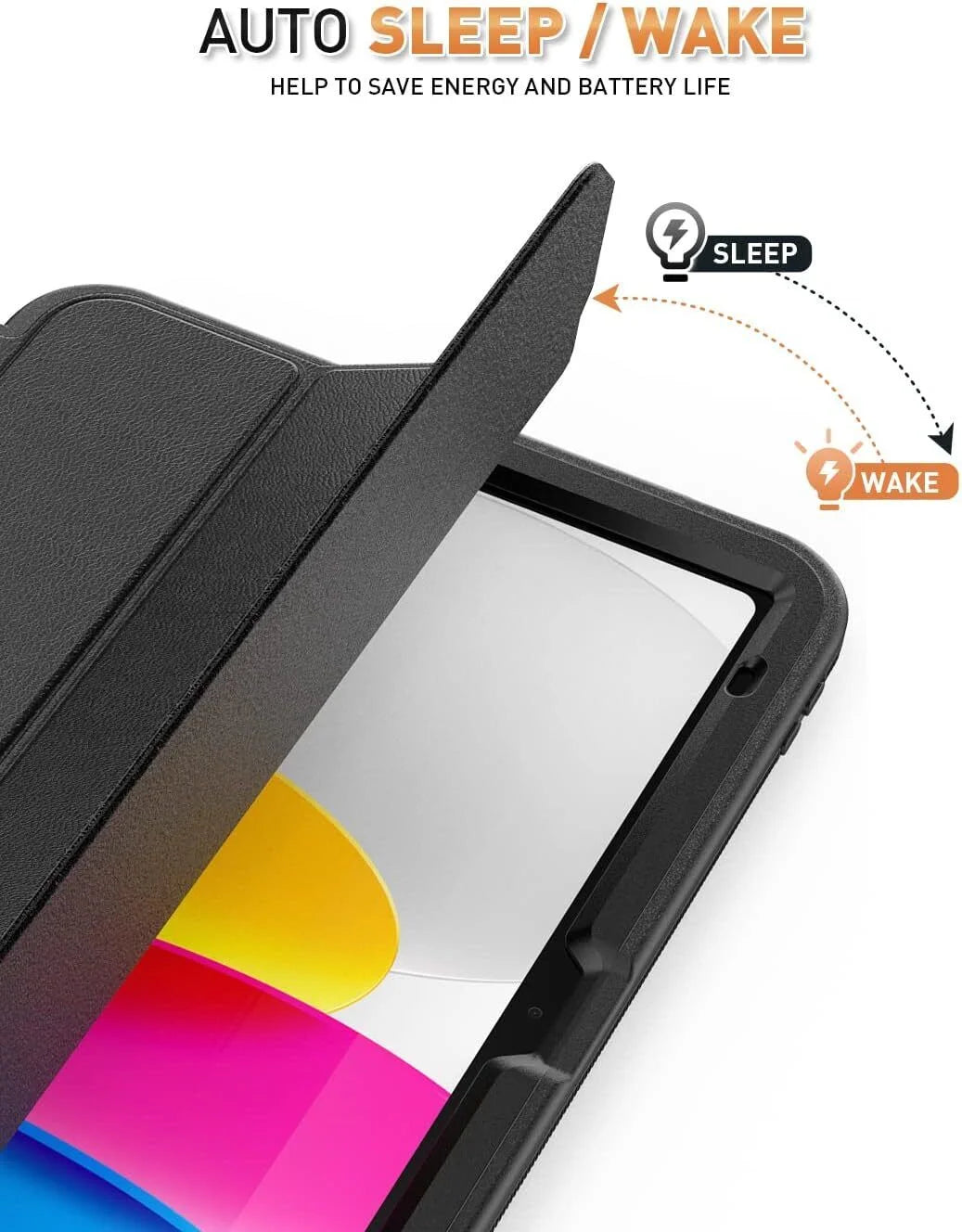 iPad 10th Generation 10.9 inch 2022 2023 Protective Cover with Pencil Holder Folding Stand F1362