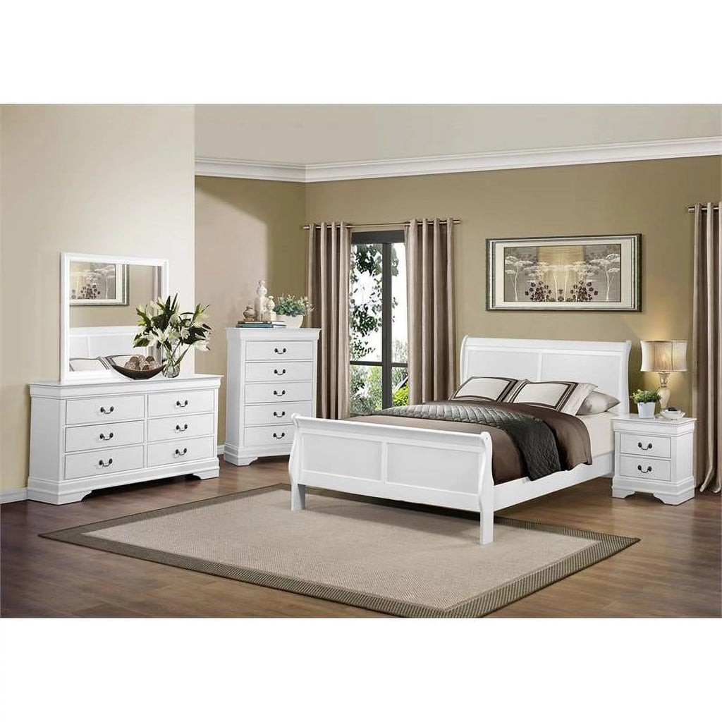 White Queen Sleigh Bed A35986