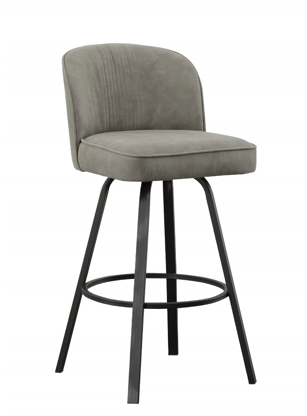 Gray Metal Swivel Upholstered Barstool B29749
