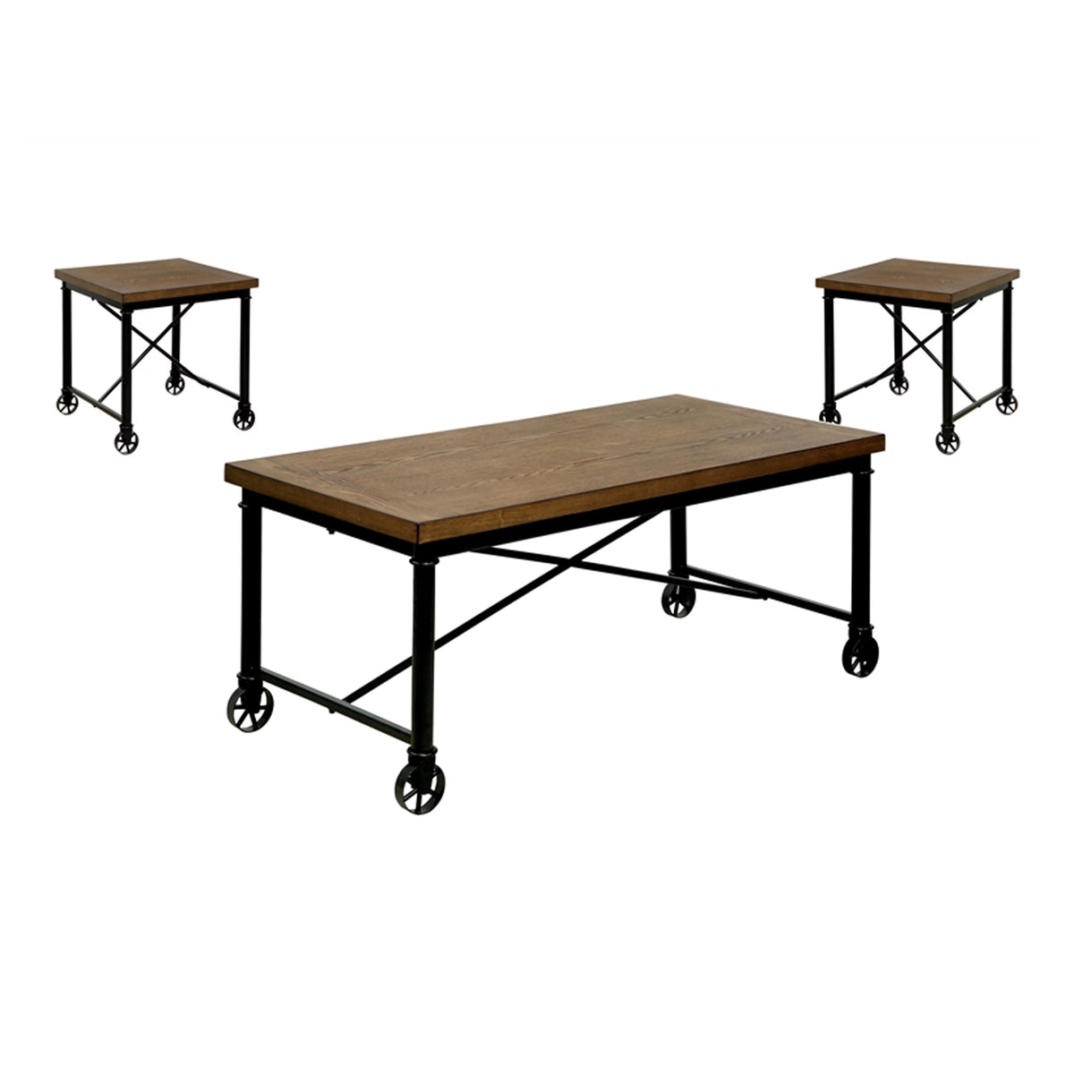 3-Piece Medium Oak Coffee Table Set B229