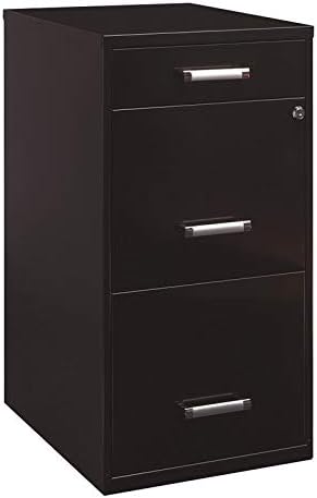 Black 18in. Deep 3 Drawer Metal File Cabinet C9223