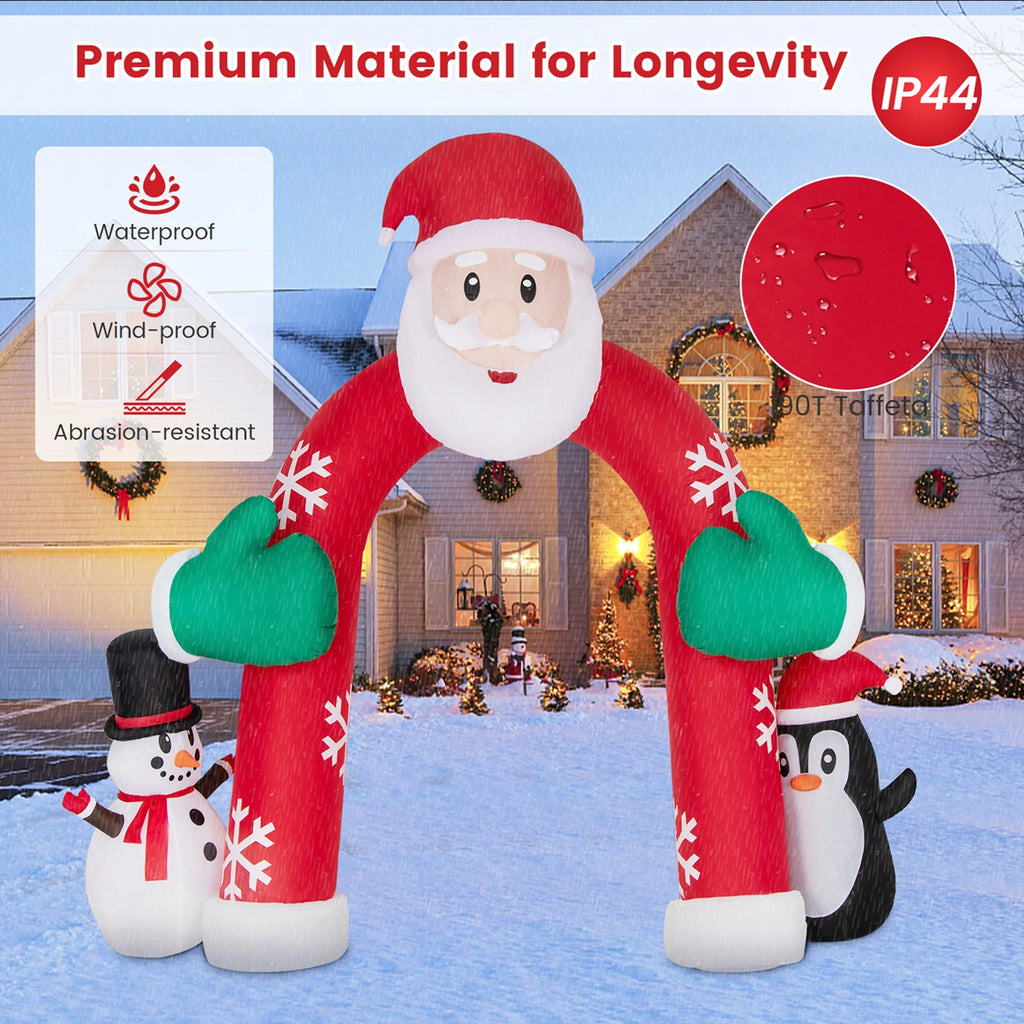 10FT Inflatable Christmas Santa Archway Decoration with LED Lights W49860