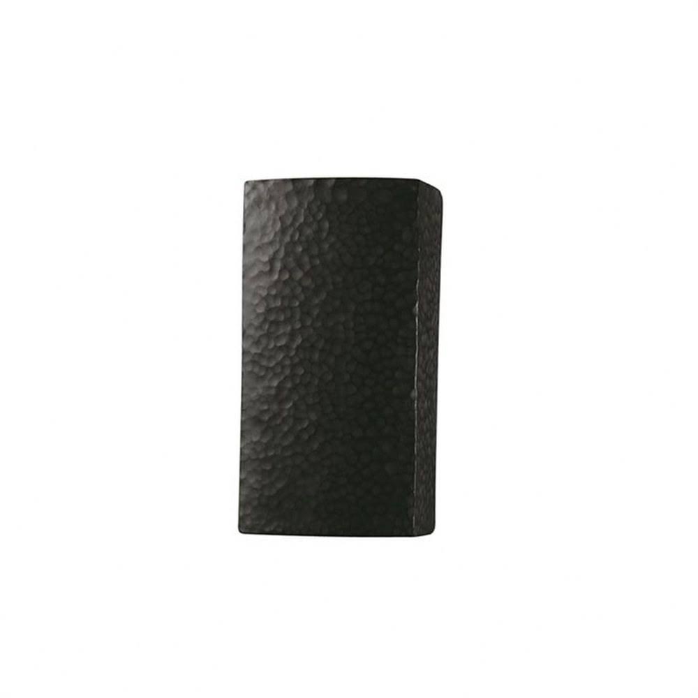Hammered Pewter Small Rectangle Open Top and Bottom V43750