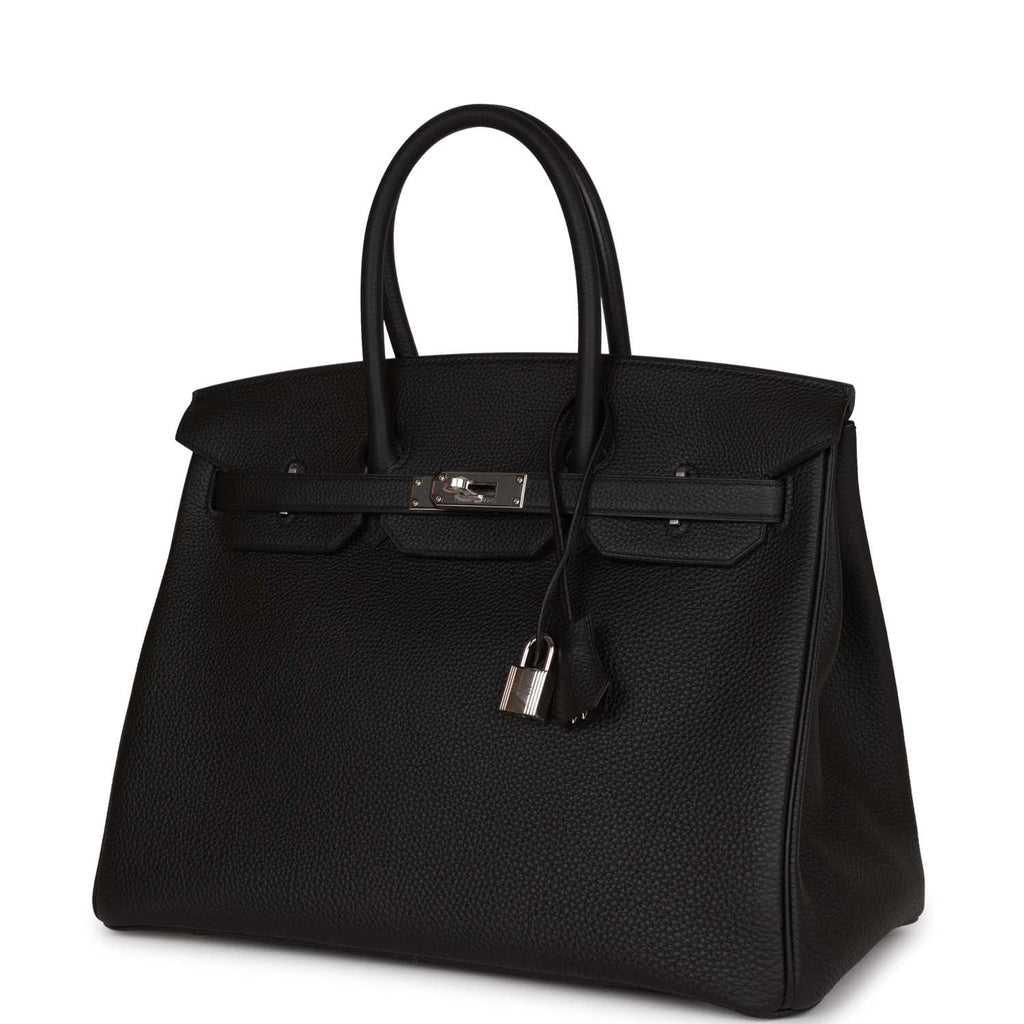 Black 35 Togo Leather Handbag X782